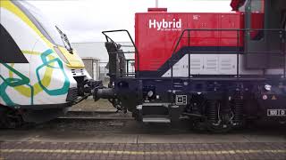 Alstom Prima H3 Hybrid Shunting Locomotive operating in Alstoms new Hennigsdorf site in April 2021 [upl. by Obeded]