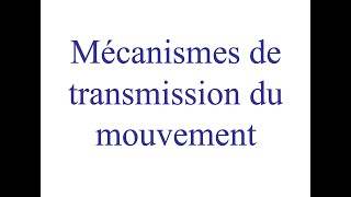 Sciences pour les amis de secondaire 4  Mécanismes de transmission du mouvement [upl. by Edgard]