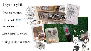 🍃🎶 Vlog opening packages anime merch AB6IX concert going to the bookstore [upl. by Perreault]