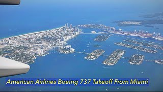 American Airlines Boeing 737 MAX 8 AMAZING Takeoff from Miami International Airport MIA [upl. by Arlinda]