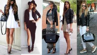 OUTFITS CHAQUETAS DE CUERO [upl. by Annawek]