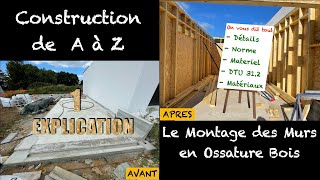 COMMENT CONSTRUIRE UN MUR EN OSSATURE BOIS CONSTRUCTION DE A À Z [upl. by Ahsenauj392]