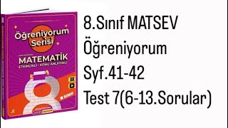 8SINIF MATSEV ÖĞRENİYORUM SERİSİ S4142 TEST 7613SORULAR [upl. by Markiv924]