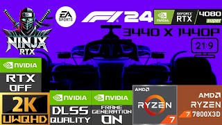 F1 24  RTX 4080 SUPER 16GB 2K UWQHD Max settings RTX OFF  FG ON  DLSS Quality [upl. by Ahsilac25]