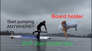 Pumpfoil SUP start from middle lake with Kluber board pumpfoil foil foilboard dockstart [upl. by Anihpesoj]