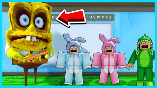 MIPAN amp ZUZUZU Kabur Dari Sekolah Guru Spongebob Yang Jahat Di ROBLOX Bersama Bonni [upl. by Narmis]