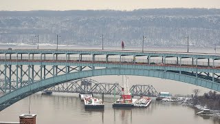 LIVE CAM Amtrak Trains  Live Winter Snowfall Over the Hudson River  City Sounds [upl. by Adnalor]