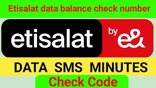 etisalat data balance check number How do I check my Etisalat data balance Etisalat data balance che [upl. by Refinney]