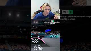 xQc watches a ping pong match in the olympics and sees a snake attack xqc twitch clips [upl. by Etteroma116]