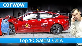 Top 10 SAFEST cars of 2019  including the Tesla Model 3 [upl. by Ahsenahs207]