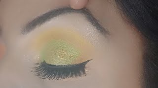 simple yellow greenish eye mkup look for biggner [upl. by Danae]