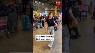 saraalikhan proves she is a true bhakt as she gets spotted wearing Rudraksh Mala [upl. by Nileve]