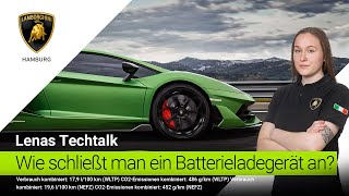 Wie schließt man ein Batterieladegerät an  Betriebsanleitung Aventador  Lamborghini Hamburg [upl. by Anomar847]