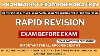 PHARMACIST EXAM PREPARATION TSPSC  RRB DMER  HSSC  TNMRB  SSC  AIIMS  PRISON DEPARTMENT etc [upl. by Jessabell]