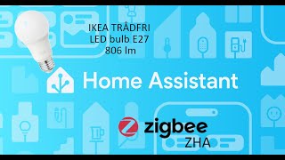 IKEA Tradfri ZigBee light bulb 806  Home Assistant with ZHA only  example automation  minimalist [upl. by Ydnolem483]