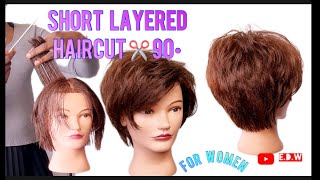 Short Layers Haircut  Uniform layer  90 ° degree [upl. by Nelrsa]