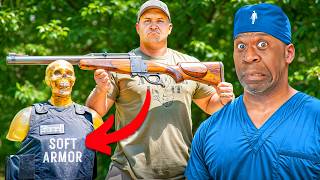 Surgeon Reacts To The Biggest Rifle Ever  4 Bore Rifle Vs Body Armor [upl. by Learsi]