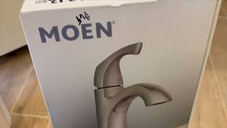 Moen Lindor Brushed Nickel Single Handle Lavatory Faucet Comprehensive Review and Installation [upl. by Gnouhc936]