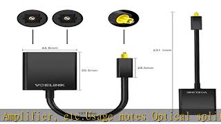 VCELINK Optical Cable Splitter Fiber 1 in 2 Out Toslink Splitter 24K Gold Plated Connectors for CD [upl. by Verneuil739]