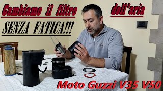 Montaggio filtro aria Moto Guzzi V35 V50 grazie a un piccolo segreto Air filter replacement [upl. by Hnahk]