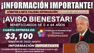 🚨🔴¡¡ATENCIÓN🚨🔴 PENSIONADOS BIENESTAR RECIBIRÁN PAGO DE 3100 EN JULIO 🫣💸¡¿PAGO PARA TODOS🫣💸 [upl. by Llednew]