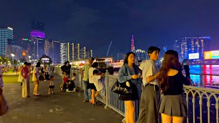 Saigon at night  How is Vietnam now  Ho Chi Minh City Nightlife street walk around [upl. by Maybelle]