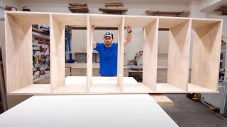 How to Build Custom Bookcases with BuiltIn Desk [upl. by Kiley]