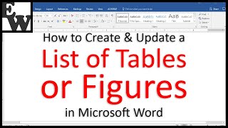 How to Create and Update a List of Tables or Figures in Microsoft Word [upl. by Rosalie]