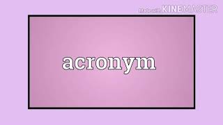 Acronym Defination amp Example [upl. by Norward]