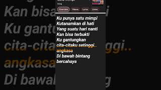 lirik lagu satu mimpi [upl. by Brothers]