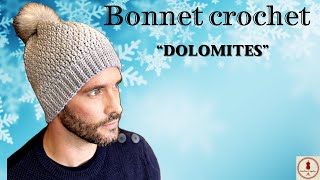 TUTORIEL BONNET CROCHET quotDOLOMITESquot HOMMEFEMMEBEBE [upl. by Annoval376]