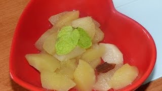 Receta de Manzana en almíbar casera como preparar paso a paso [upl. by Animas]