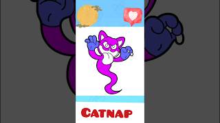 Catnap Genie  ART Paint coloring Smiling Critters Poppy Playtime smilingcritters drawing [upl. by Holtorf]