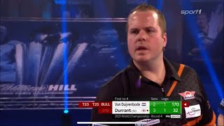 170er CHECKOUT FROM DIRK VAN DUIJVENBODE Dirk van Duijvenbode vs Glen Durrant  Darts Championship [upl. by Yelyab153]