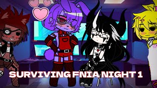 Surviving FNIA 1 Night 1 Gacha Club [upl. by Yrellav658]