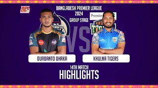 Durdanto Dhaka vs Khulna Tigers  Highlights  14th Match  Season 10  BPL 2024 [upl. by Kendell]