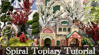 Christmas Village Spiral Topiary Tutorial [upl. by Ahsehat]