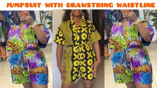 How to Cut and Sew a Playsuit ShortJumpsuit With Drawstring Waistline [upl. by Anivek]