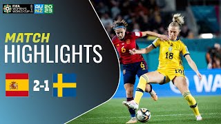 Sverige Spanien  Mål och Höjdpunkter  VM Fotboll 2023 Damer [upl. by Tippets]