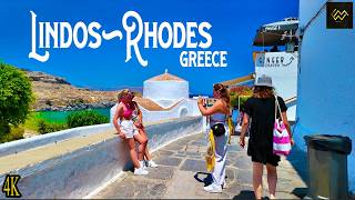 Exploring Lindos Rhodes  4K Walking Tour of Greece’s Timeless Gem [upl. by Timus]