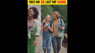 First Day Vs Last Day of School  School Farewell Day  shorts factside [upl. by Refitsirhc]