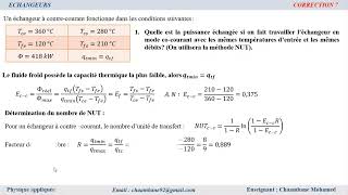 Échangeurs  Exercice 7 Puissance thermique [upl. by Aeiram]