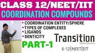 Coordination Compounds 01 Class 12 NEET 2023 II Coordination entity II Ligands I Denticity I Chelate [upl. by Schaeffer]