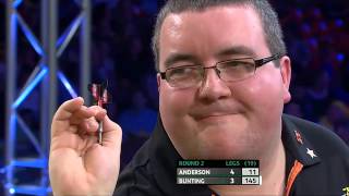 PDC Players Championship Finals 2014  Second Round  Anderson vs Bunting [upl. by Noelyn]