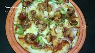 Prawns Pizza Recipe  How to make Pizza base at home simplifyingfoodbymarydamian pizza domino [upl. by Ramo]