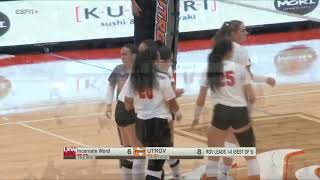 UTRGV Volleyball Sweeps Incarnate Word on Senior Night with Rowdy Crowd Watching [upl. by Nahtanaj]