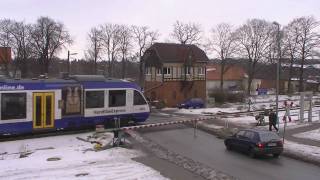 HD Bahnübergang Thale Musestieg mit HEX VT 800 quotDomstadt Halberstadtquot [upl. by Rimahs]