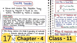 VSEPR THEORY Part 1  Postulates Chemical Bonding Class 11 [upl. by Acirretal]