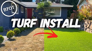 HOW TO INSTALL SYNTHETIC GRASS  DIY Artificial Grass [upl. by Nosemaj]