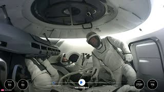 SpaceX crew completes firstever civilian spacewalk [upl. by Lledniw]